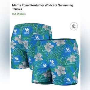 NWT Kentucky Wildcats Swim Trunks L34/36 Blue NCAA Pool Beach Game Day Dad Team